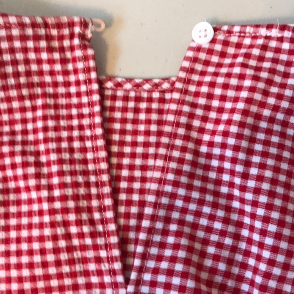 Red Check Ruffle Sleeve Top - Picture 4 of 6